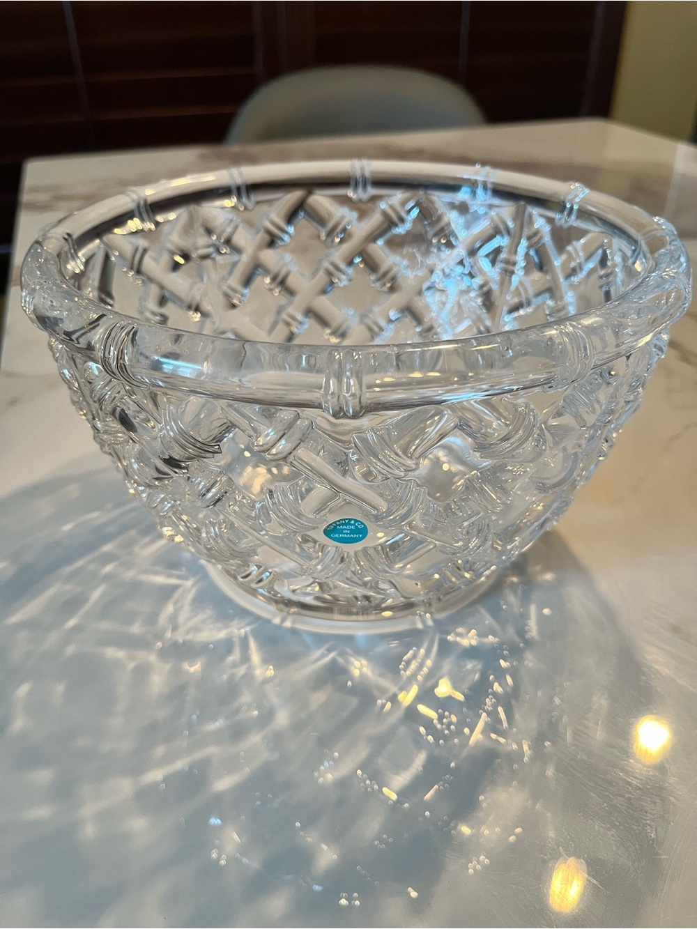 Tiffany & Co. Clear Crystal Lattice Glass Bowl